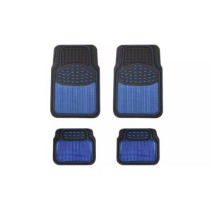 Streetwize Heavy-Duty Rubber Car Mat Set - Blue Trim